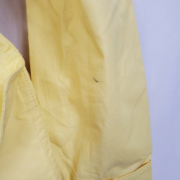 Ann Taylor Womens Yellow Rain Jacket Waist Tie Casual Size L - Picture 6 of 12